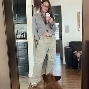 Lafayette 148‎ New York Women’s Blazer Petite 4 Linen Silk Lined Striped Pockets